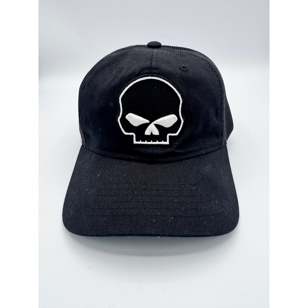 Harley-Davidson Willie G Skull Trucker Hat Black Mesh Snapback Cap Wisconsin